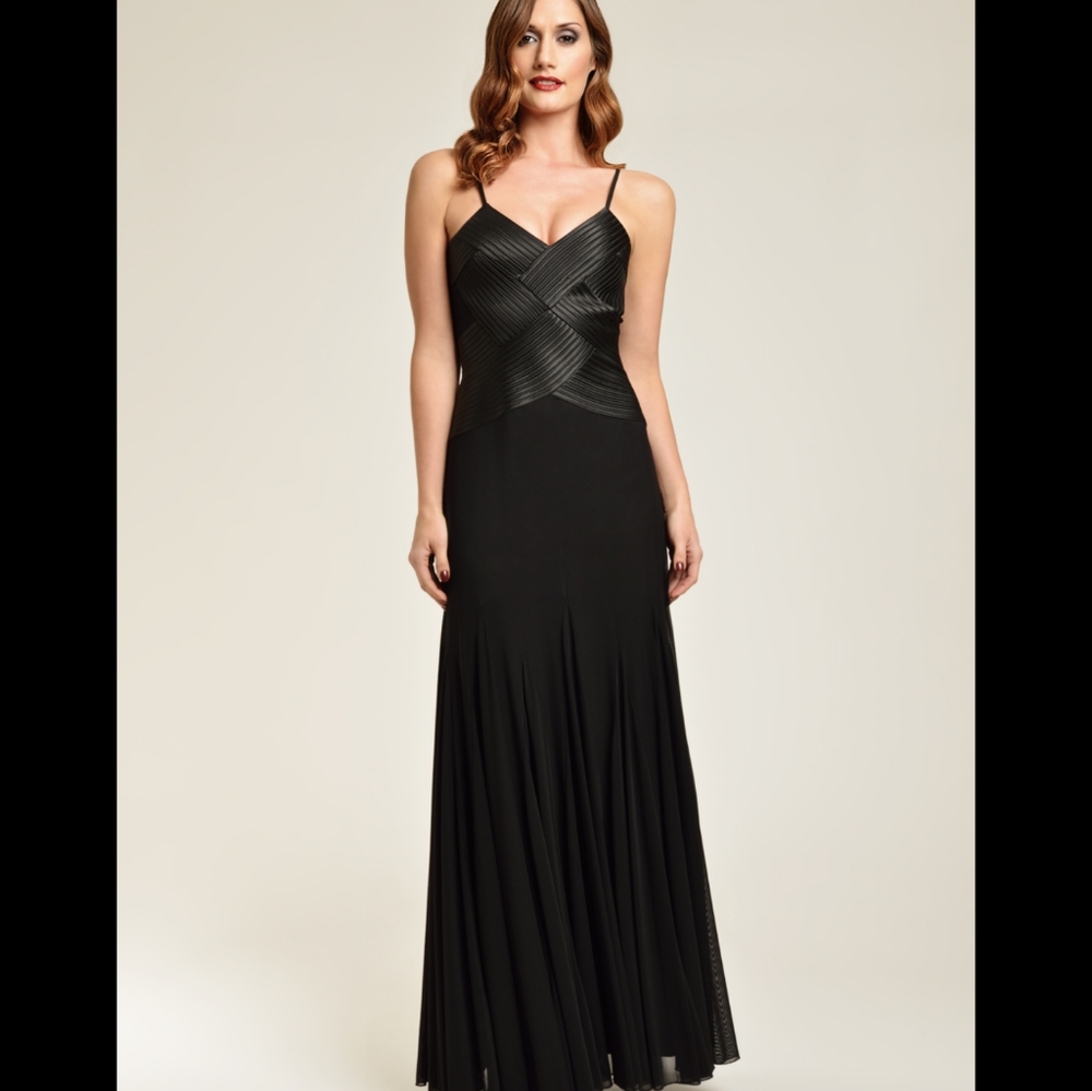 JS Collections Black Mesh Tulle Dress